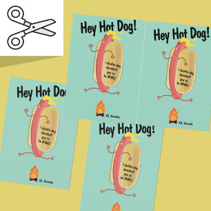 Feuerspringende Hot Dog Valentine Day Card Dankeskarte