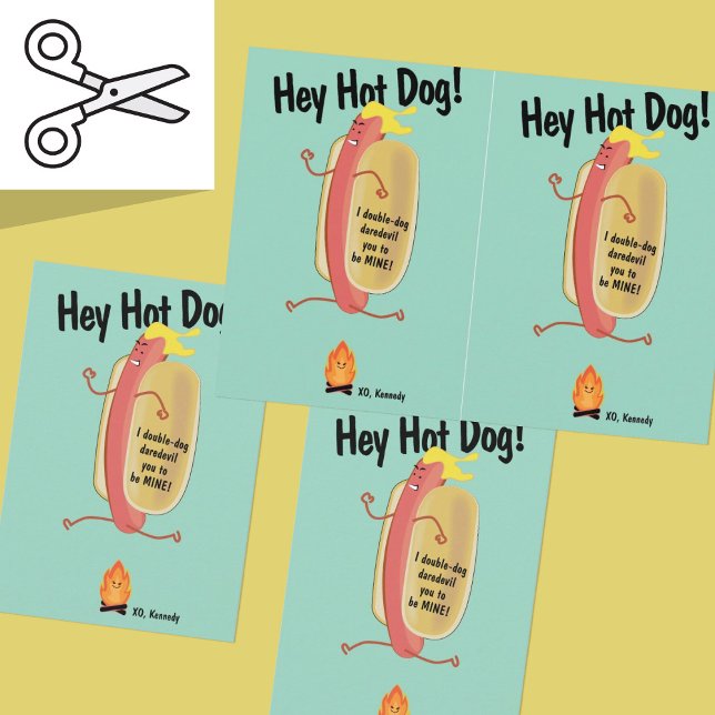 Feuerspringende Hot Dog Valentine Day Card Dankeskarte (Von Creator hochgeladen)