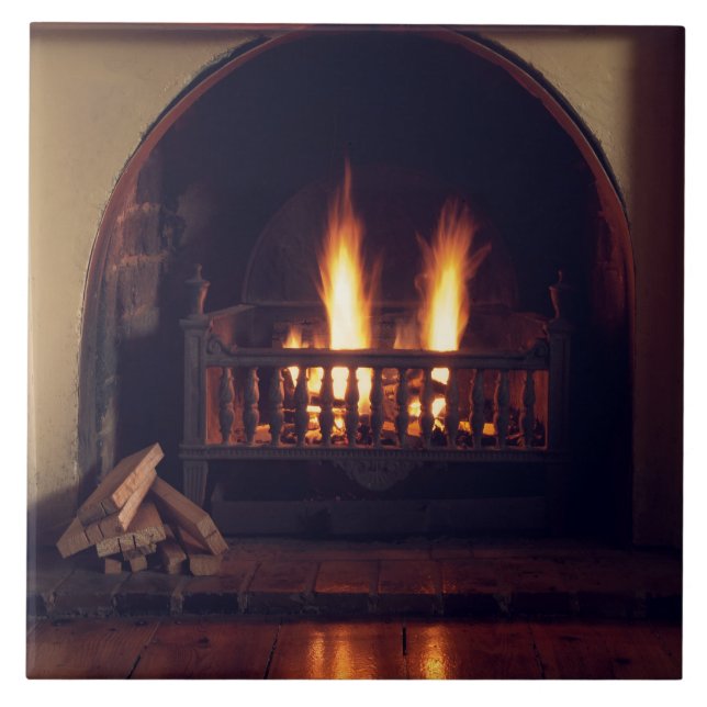 Feuerstelle auf Zuhause Fliese (Vorderseite)