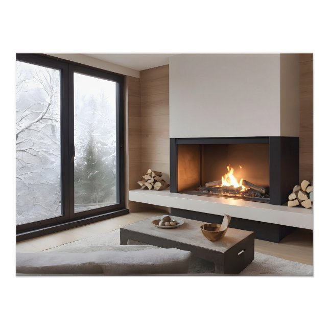 Feuerstelle auf Zuhause Fotodruck (Vorne)