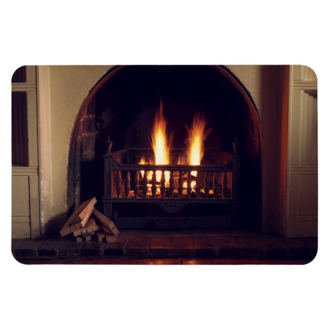 Feuerstelle auf Zuhause Magnet (Horizontal)
