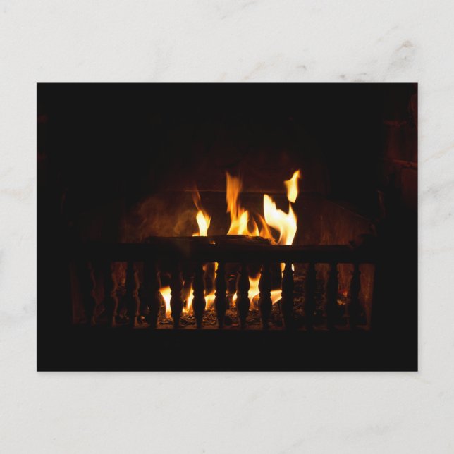 Feuerstelle auf Zuhause Postkarte (Vorderseite)