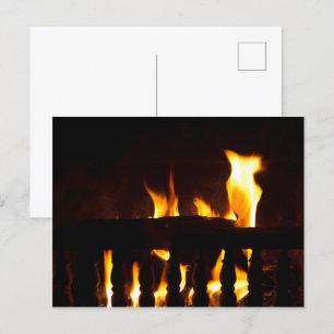 Feuerstelle auf Zuhause Postkarte