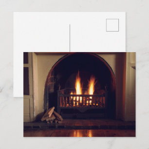 Feuerstelle auf Zuhause Postkarte