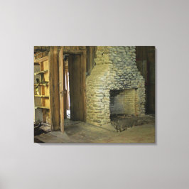Feuerstelle aus Naturstein Leinwanddruck