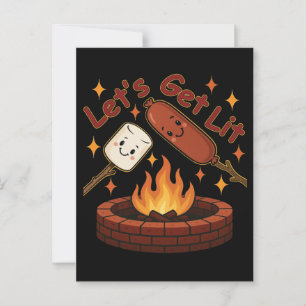 Feuerstelle „Let’s Get Lit“ – Süße Marshmallows &  Postkarte