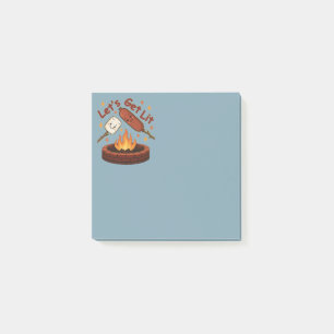 Feuerstelle 'Let's Get Lit' – Süße Marshmallow und Post-it Klebezettel