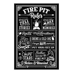 Feuerstelle Regeln - beige Fotodruck