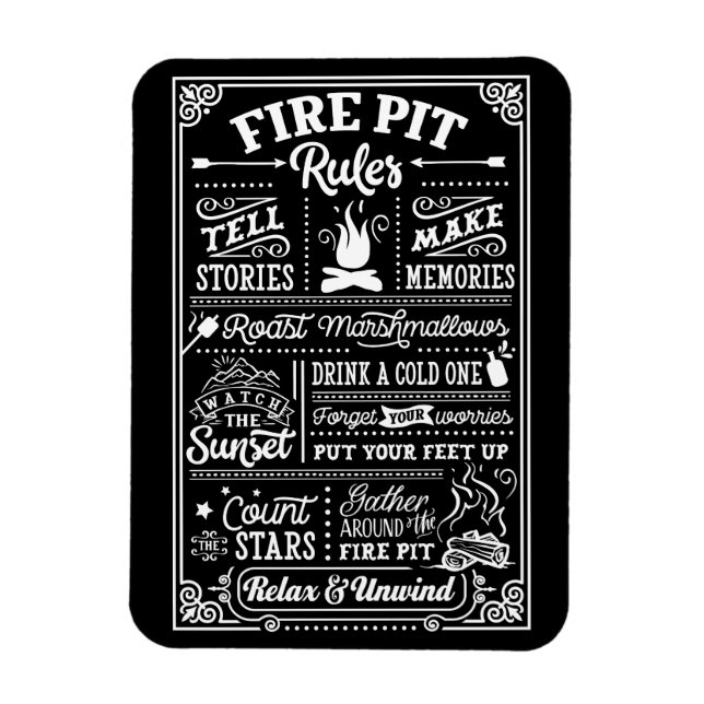 Feuerstelle Regeln - beige Magnet (Vertikal)