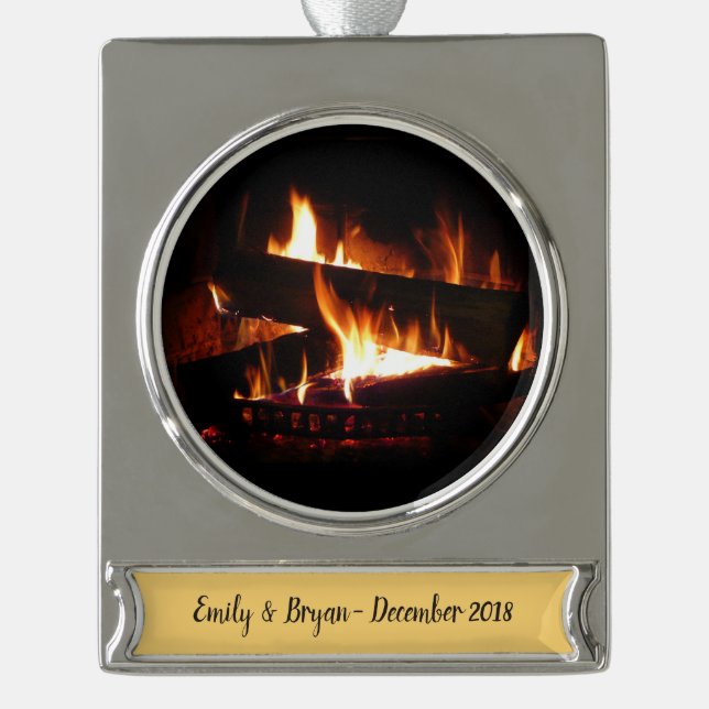 Feuerstromfotografie Banner-Ornament Silber (Vorderseite)
