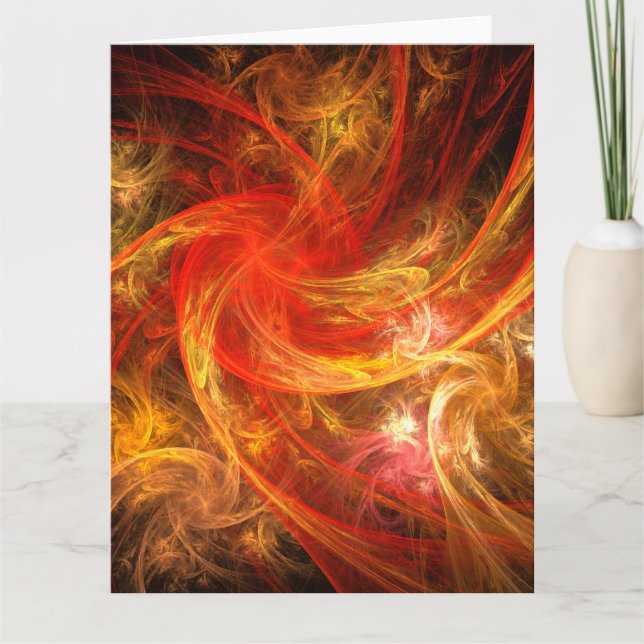 Feuersturm Abstrakte Kunst Dankeskarte (Vorderseite)
