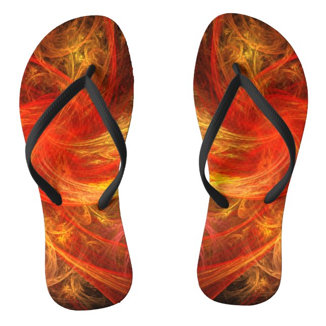 Feuersturm Abstrakte Kunst Flip Flops (Fußbett)