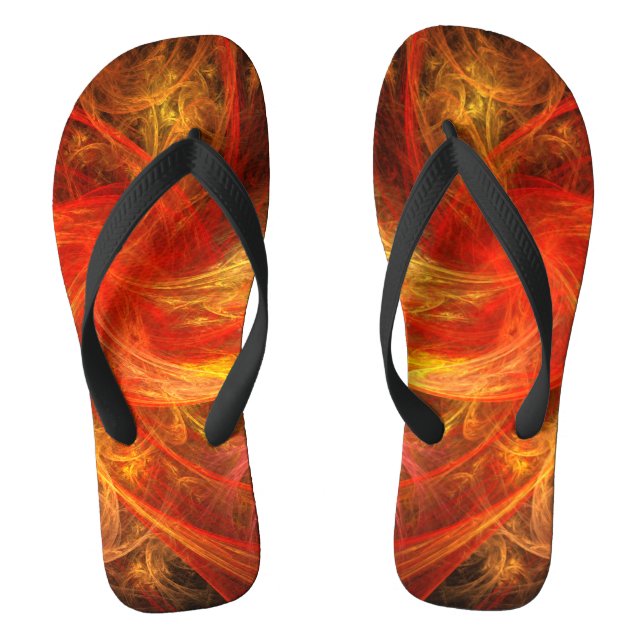 Feuersturm Abstrakte Kunst Flip Flops (Fußbett)