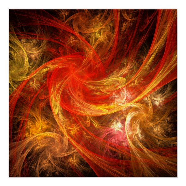 Feuersturm Abstrakte Kunst Poster (Vorderseite)