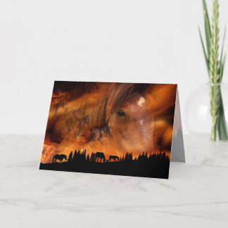 "Feuersturm auf dem Berg", Grußkarte Karte