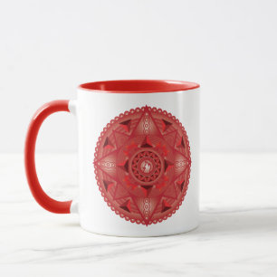 Feuertetrahedron Mandala Zwei Tasse