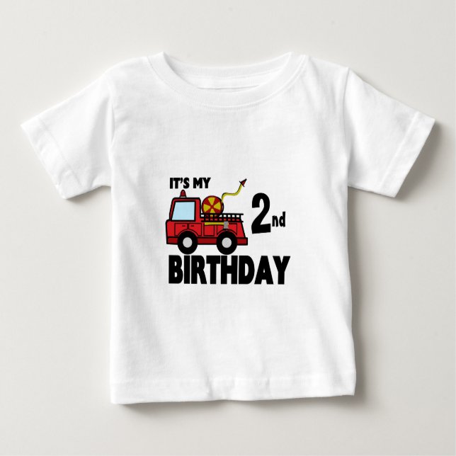 FeuerTruck Geburtstag Baby T-shirt (Vorderseite)