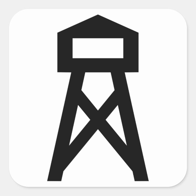 Feuerturm Quadratischer Aufkleber (Vorderseite)