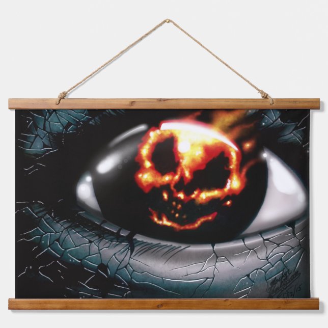 "Feuervision" Wandteppich Mit Holzrahmen (Vorne)