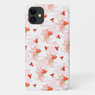 Feuervogel und Phönixblume nahtloses Muster Case-Mate iPhone Hülle