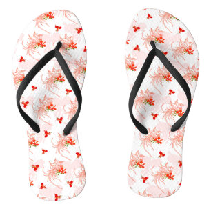Feuervogel und Phönixblume nahtloses Muster Flip Flops