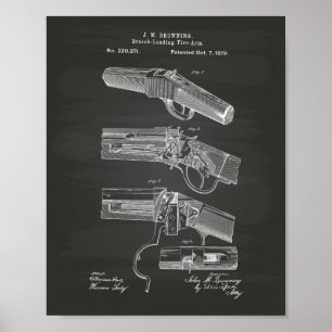 Feuerwaffen 1879 Patentkunst - Tafel Poster