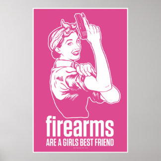 Feuerwaffen sind eine Girls Best Friend Print Poster