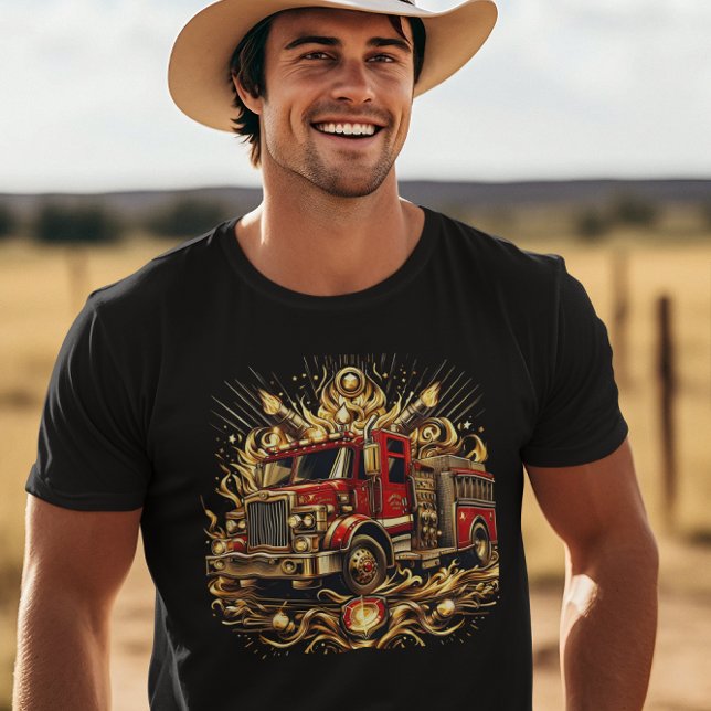 Feuerwagen in Flammen T-Shirt (Von Creator hochgeladen)