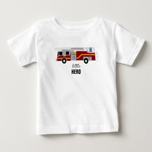Feuerwagen Malerei kleiner Held Baby T-shirt (Vorderseite)