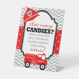 Feuerwagen Wie viele Candies Party Game Sockelschild