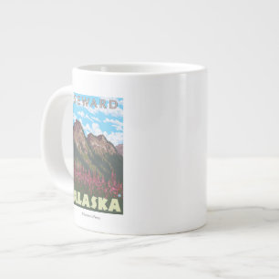 Feuerweed & Mountains - Seward, Alaska Jumbo-Tasse