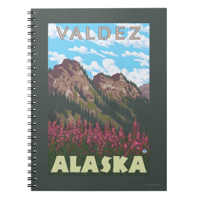 Feuerweh & Berge - Valdez, Alaska Notizblock (Vorderseite)