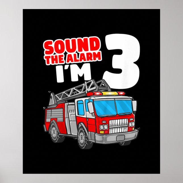 Feuerwehr 3 Jahre alter Feuerwehrmann 3. Geburtsta Poster (Vorne)