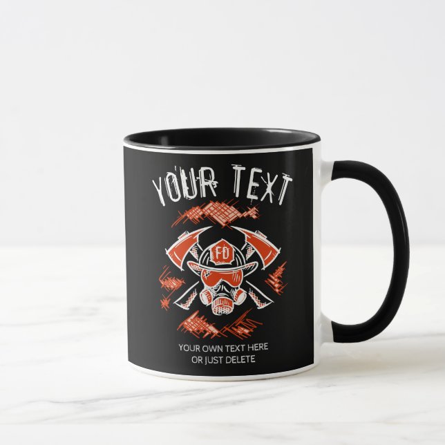 Feuerwehr-Abteilung Cool Gezeichnet Vorlage Tasse (Rechts)