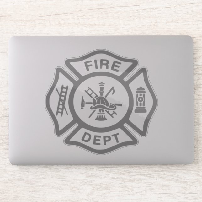 Feuerwehr Abzeichen Grau Aufkleber (Computer)
