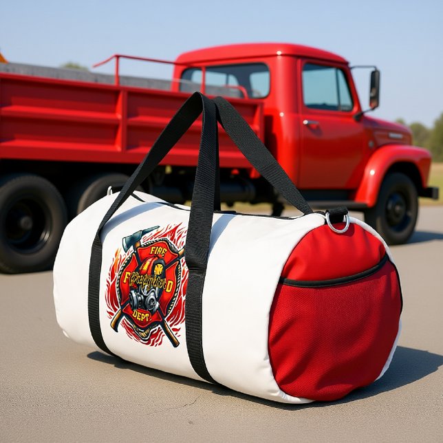 Feuerwehr-Abzeichen mit Äxten Duffle Bag (Von Creator hochgeladen)