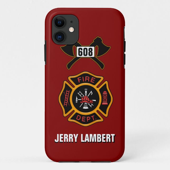 Feuerwehr-Abzeichen-Namen-Schablone Case-Mate iPhone Hülle (Rückseite)