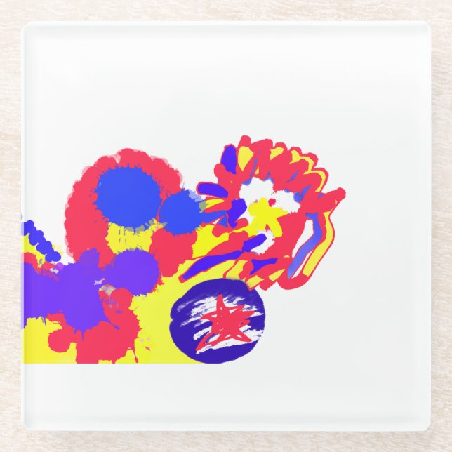 Feuerwehr am 4. Juli Glasuntersetzer (Vorderseite)