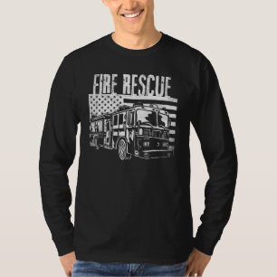 Feuerwehr-Amerikanische-Flagge-Feuer-Rettung-Feuer T-Shirt