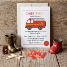 Feuerwehr-Baby-Shower-Einladung