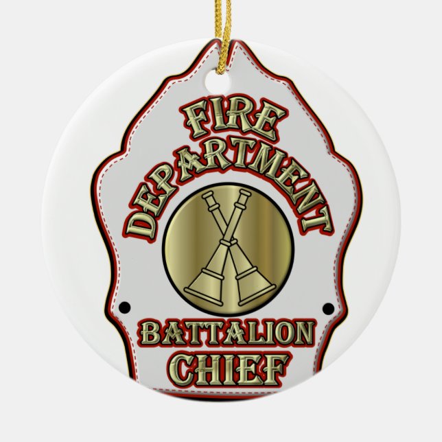 Feuerwehr-Bataillon-Hauptschild-Entwurf Keramik Ornament (Vorne)