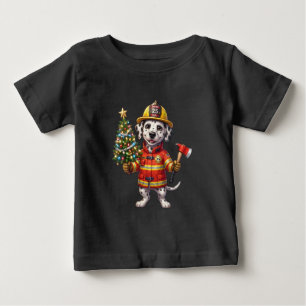 Feuerwehr-Dalmatiner-Weihnachtsbaum-Schmuck Baby T-shirt
