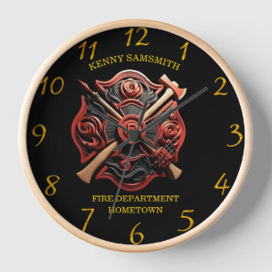 Feuerwehr Emblem des Mutes und des Einsatzes Uhr