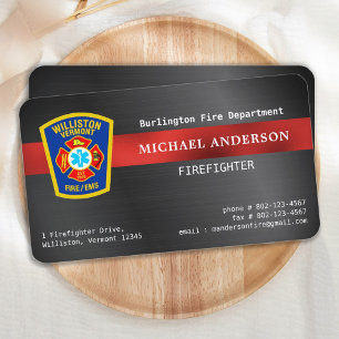 Feuerwehr Emblem Red Silver Feuerwehrmann Visitenkarte