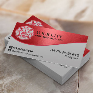 Feuerwehr Feuerwehr Feuerwehrmann Beruflich Visitenkarte
