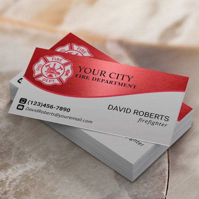 Feuerwehr Feuerwehr Feuerwehrmann Beruflich Visitenkarte (Von Creator hochgeladen)