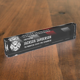 Feuerwehr: Feuerwehrfeuerwehrschiff mit dünner rot Namensplakette