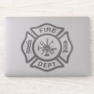 Feuerwehr-Feuerwehrmann-Abzeichen-Grau Aufkleber