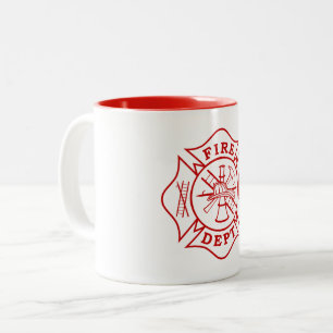 Feuerwehr / Feuerwehrmann, Malteser, Kreuz-Tasse Zweifarbige Tasse
