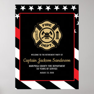 Feuerwehr Feuerwehrmann Ruhestand Willkommen Poster